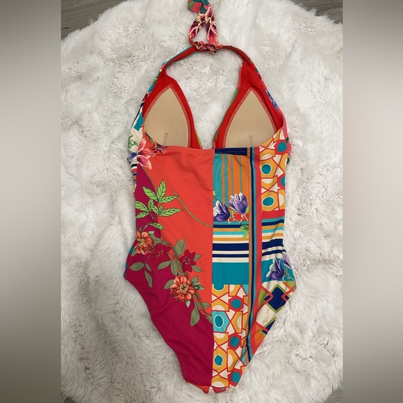 Johnny Was Colorful Floral  One Piece Swimsuit - Picture 5 of 8